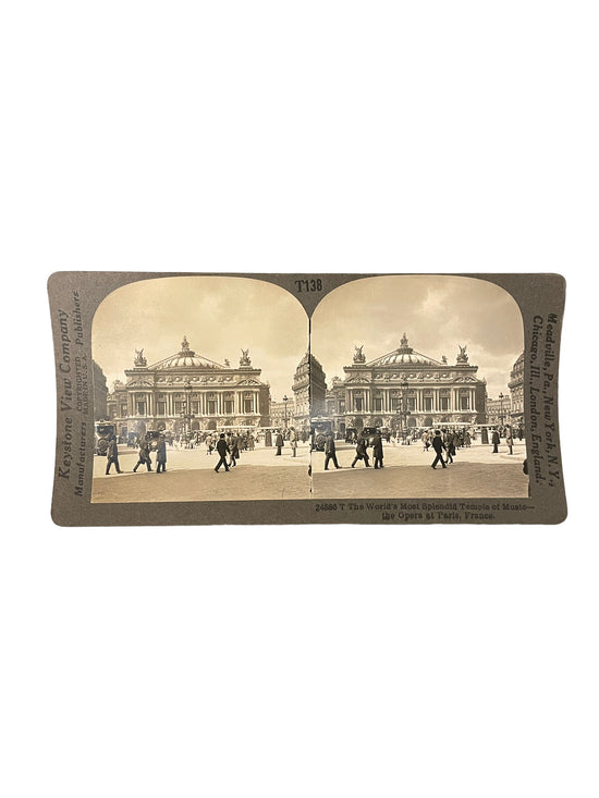 Stereoscope Card- The World’s Most Splendid Temple of Music- The Opera at Paris, France