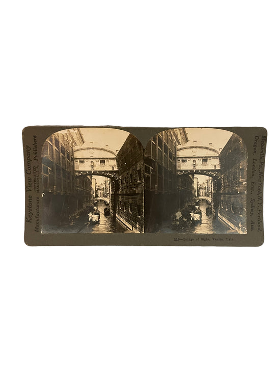 Stereoscope Card- Bridge of Sighs, Venice, Italy