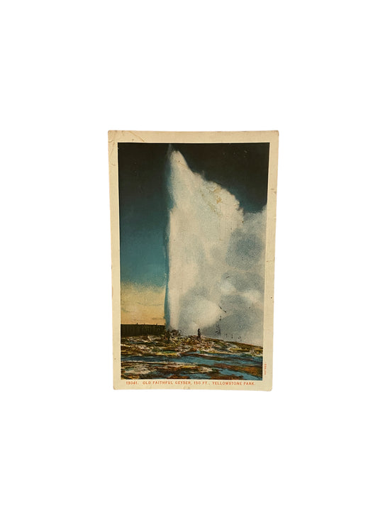 Vintage Postcard- Old Faithful Geyser, Yellowstone Park