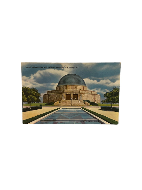 Vintage Postcard- Adler Planetarium and Terrazo Promenade, Chicago, Ill.
