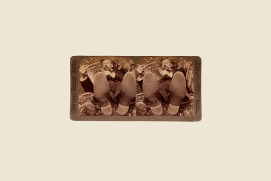 Stereoscope Card- Man Reading