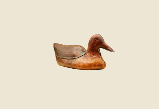 Vintage Leather Abercrombie and Fitch Duck Doorstop by Dimitri Omersa