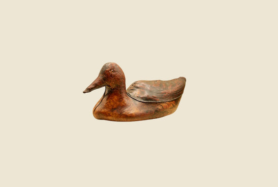 Vintage Leather Abercrombie and Fitch Duck Doorstop by Dimitri Omersa