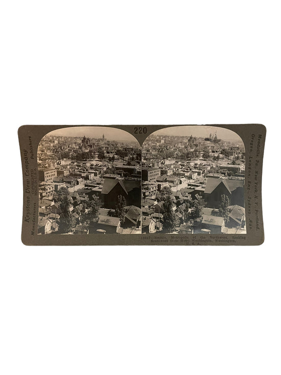 Stereoscope Card- Seattle, Metropolis of the Northwest, Looking Southwest from Hotel Washington, Washington, USA