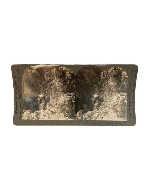 Stereoscope Card- Grand Canyon of the Yellowstone, National Park, Wyo., USA