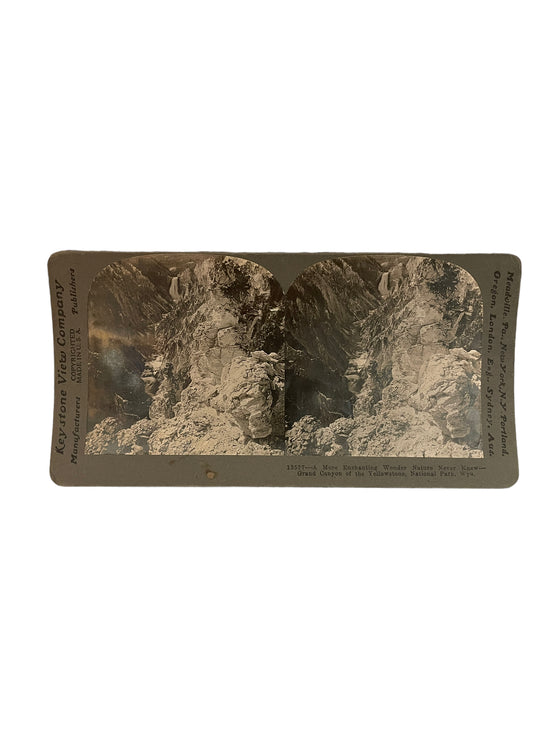 Stereoscope Card- Grand Canyon of the Yellowstone National Park, Wyo.