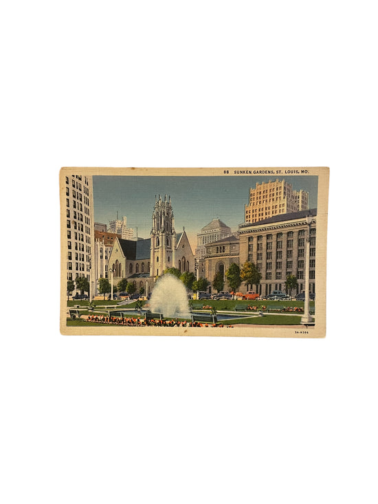 Vintage Postcard- Sunken Gardens, St. Louis, Mo