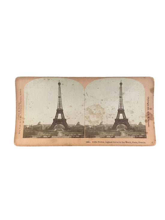 Stereoscope Card- Eiffel Tower
