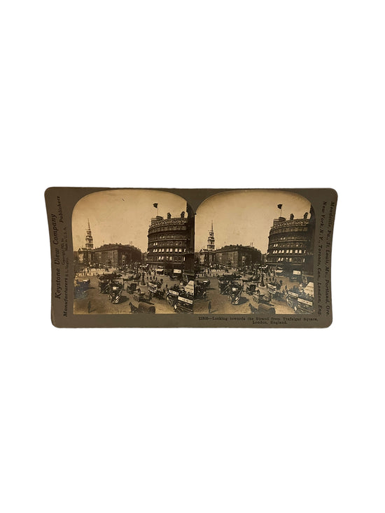 Stereoscope Card- Looking Towards the Strand from Trafalgar Square, London, England