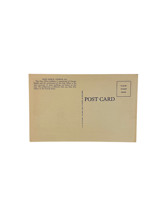 Vintage Postcard- U.S. Post Office by Night, Athens, GA