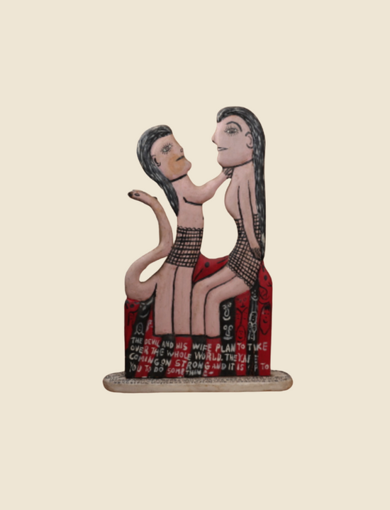 Howard Finster (3D Devil and His Wife, Undated)